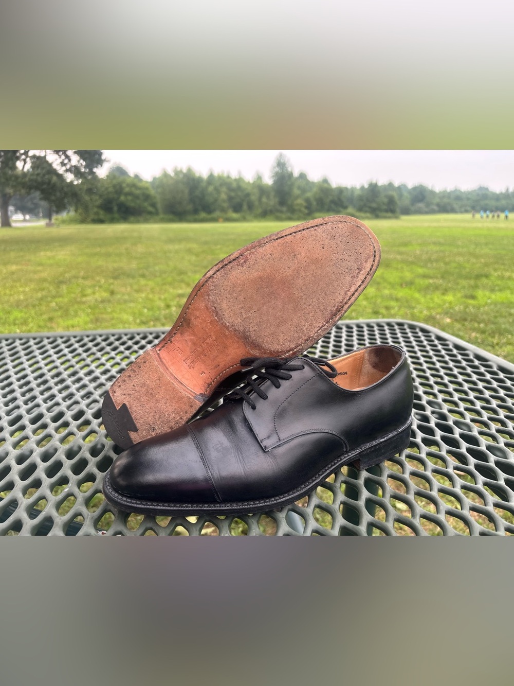 Mens Church's Custom Grade Leather Cap Toe Oxford Dress Shoes Black US 8.5